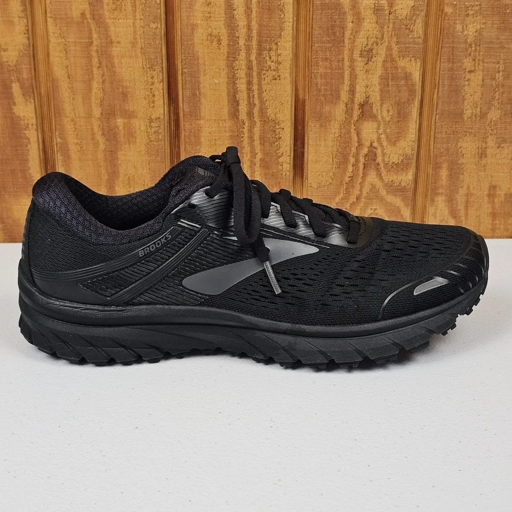 Brooks Adrenaline GTS 18 Mens 10 D All Black Running Shoes 1102711D026